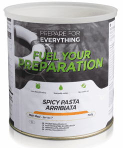 Pittige Pasta Arrabiata (GROOT blik, 7 maaltijden, 25 jaar houdbaar)