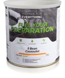 Vegetarische bonenschotel met 5 soorten bonen (GROOT blik, 7 maaltijden, 25 jaar houdbaar)