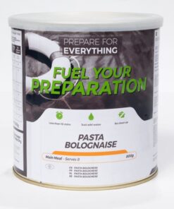 Noodrantsoen Pasta bolognaise (GROOT blik, 8 maaltijden, 25 jaar houdbaar)