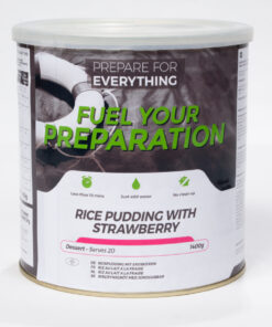 Noodrantsoen Rijstpudding met aardbeien (GROOT blik, 20 porties, 25 jaar houdbaar)